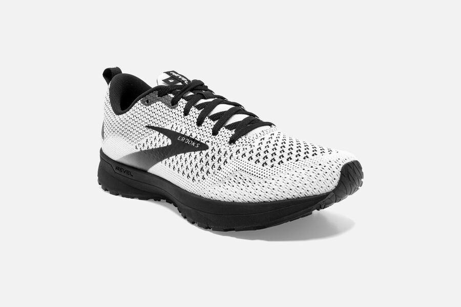 Brooks Revel 4 Road Running Shoes Womens White/Black 932165-NSM